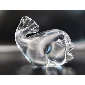 Crystal Fish Vintage Cristallo Murano Figurine Clear Art Glass Statue 4"